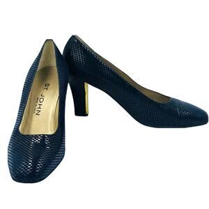 EUC St. John Blue Paillette Textured Heels